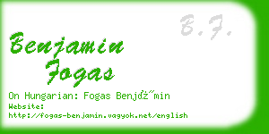 benjamin fogas business card